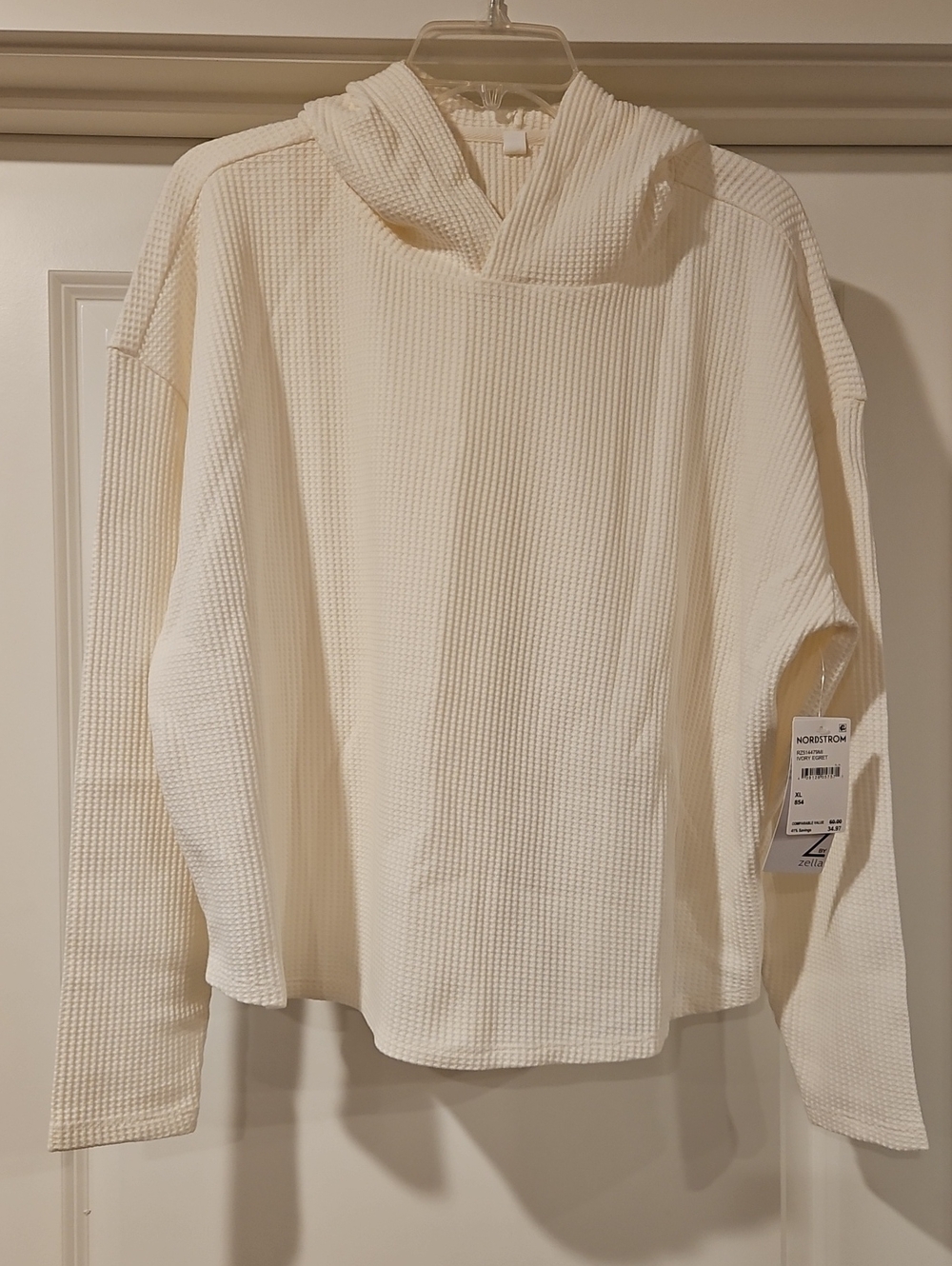 Zella Cream Waffle Knit Hoodie